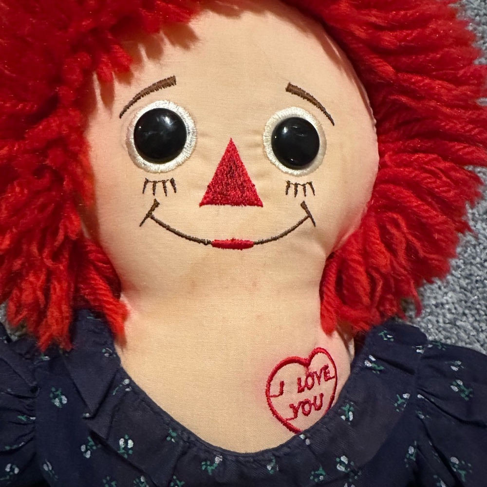 Vintage Applause I love You Raggedy Ann Soft Doll 18”  Embroidered Face - Picture 2 of 5